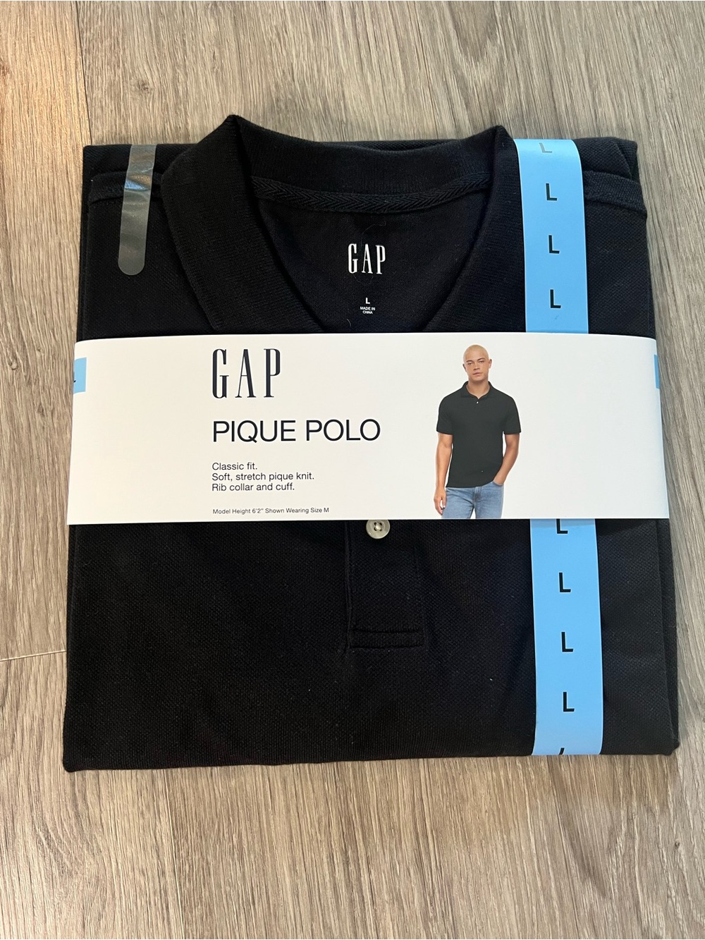 GAP Men's Black Pique Polo